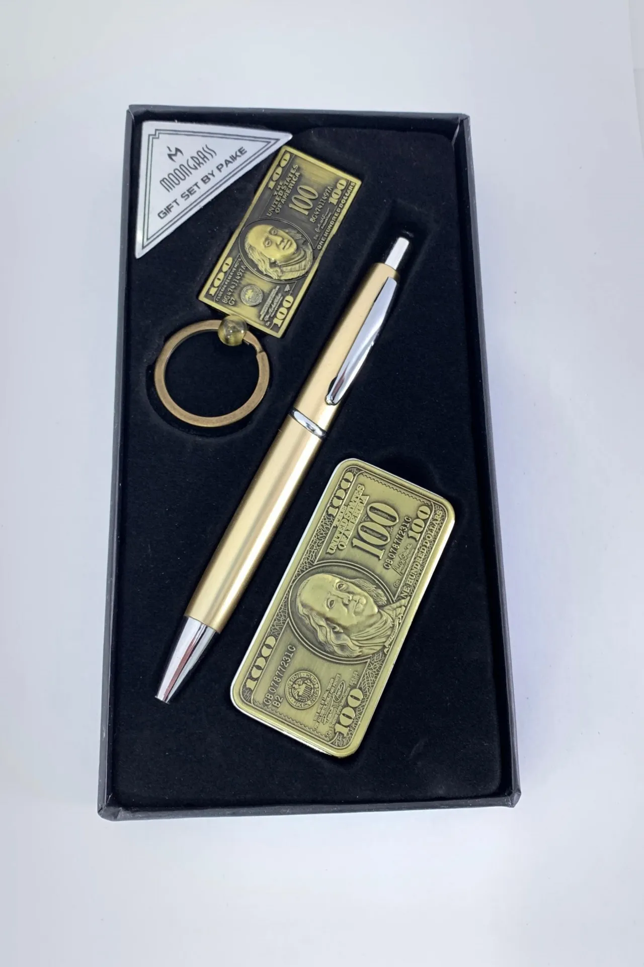 Подарочный набор - брелок, ручка, зажигалка доллар a022 SHK Gift#1