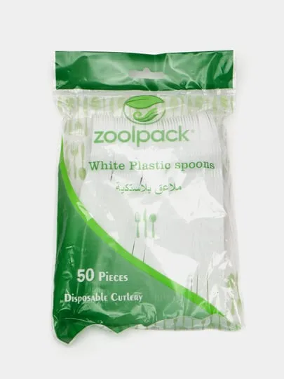 Прозрачная пластиковая чайная ложка  Zoolpack (50)#1