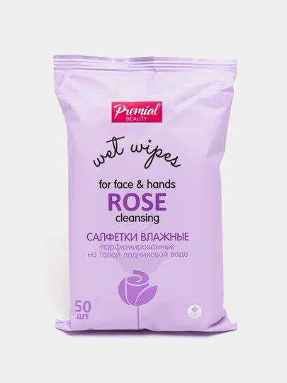 Cалфетки влажные Premial очищающие ароматерапия, роза#1