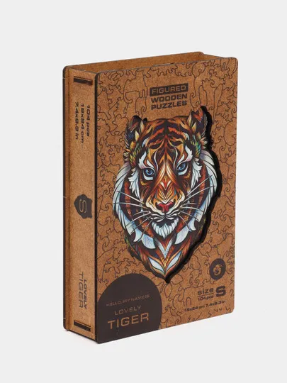 Деревянный пазл Unidragon Lovely Tiger, размер S, 104 детали#1