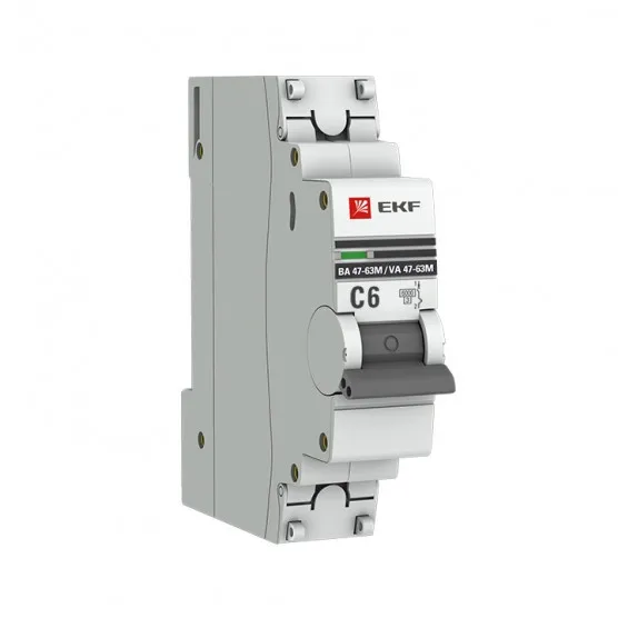 Автоматический выключатель 1P 6А (C) 6кА ВА 47-63M без теплового расцепителя EKF PROxima#1