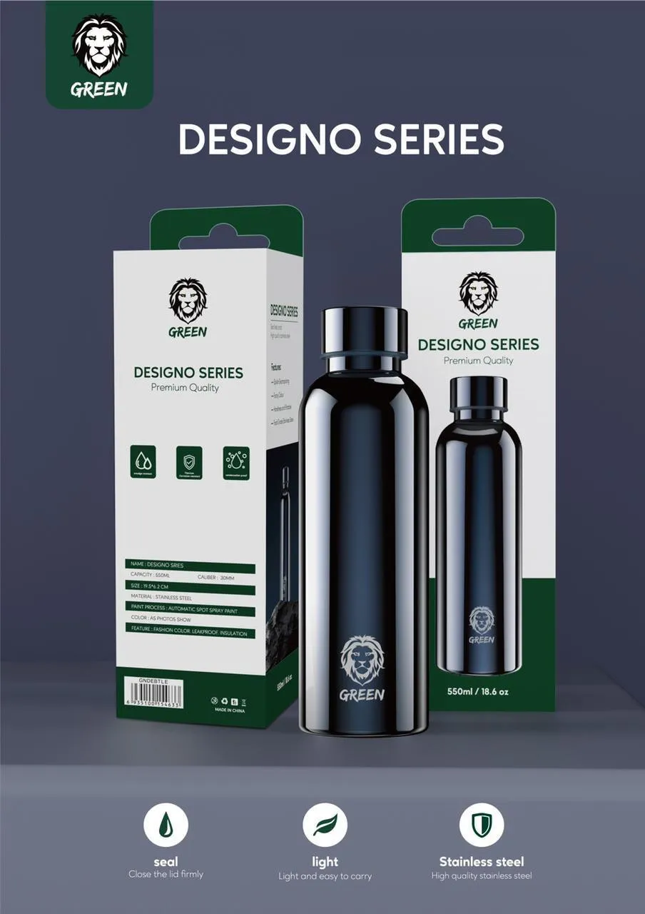 Бутылка для воды из нержавеющей стали серии Green Designo 550 мл / 18,6 унций#1