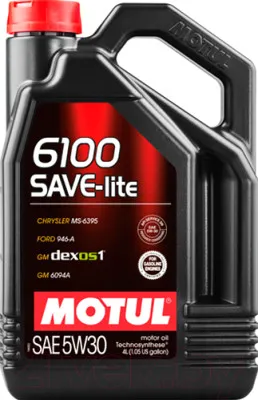 Моторное масло MOTUL 6100 SAVE-LITE 5W-30 4л (Официал®FR)#1