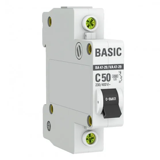 Автоматический выключатель 1P 50А (C) 4,5кА ВА 47-29 EKF Basic#1