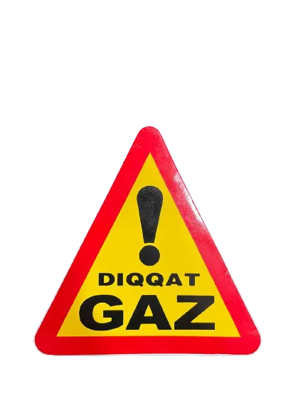 Наклейка стикер "Diqqat Gaz" цветная#1
