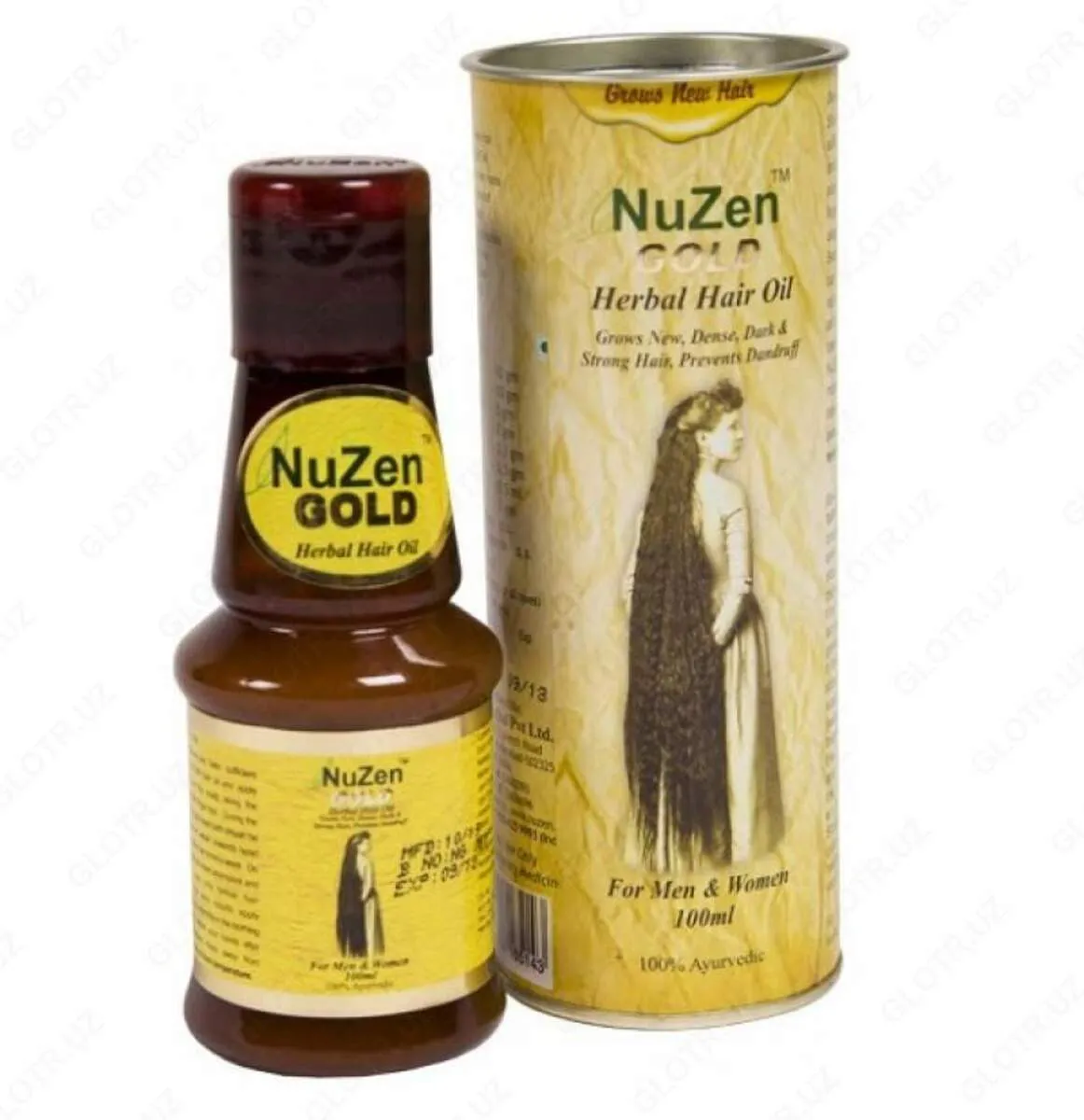 Лечебное травяное масло для роста волос - NuZen Gold Herbal Hair Oil#1