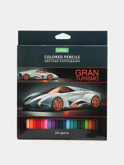 Набор цветных карандашей ECO Gran Turismo, заточенные, в картонной коробке, 24 цвета#1
