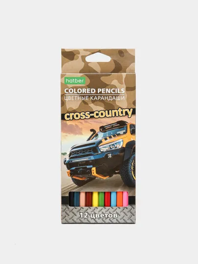 Цветные карандаши Hatber Cross Country, 12 цветов#1