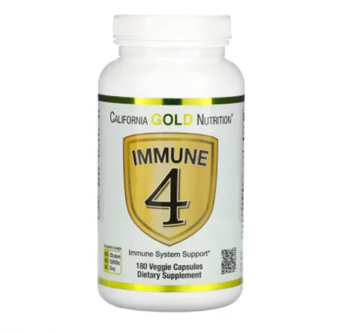 California Gold Nutrition, Immune 4, средство для укрепления иммунитета, 180 вегетарианских капсул#1
