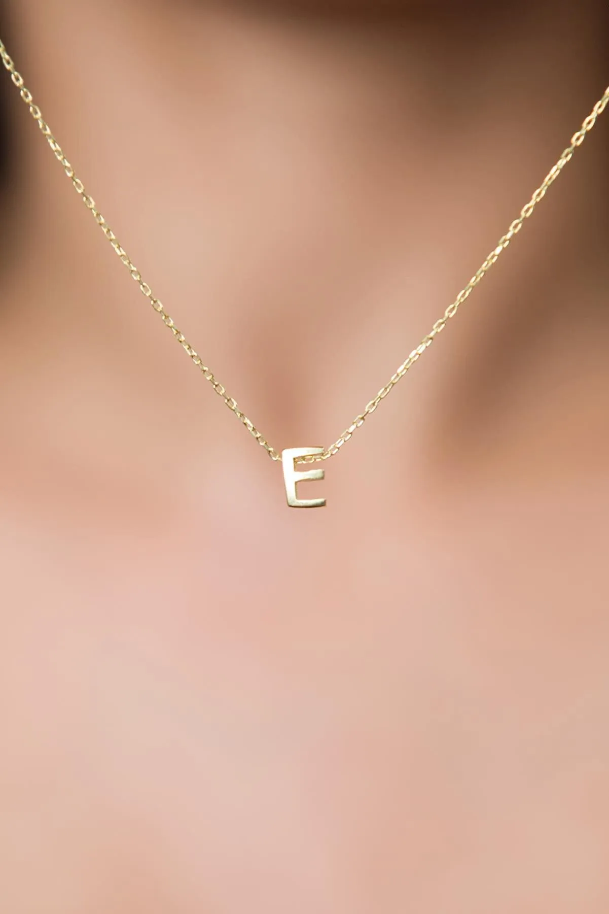 Серебряное ожерелье с буквой E в обьёме 3d pp001l Larin Silver#1