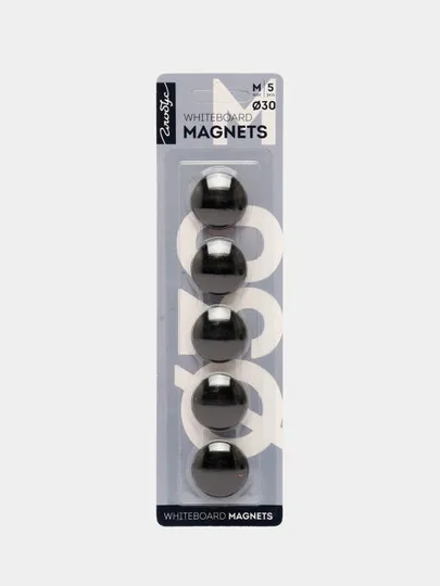 Набор магнитов Globus МЧ30, черные, 30 мм, 5 шт#1