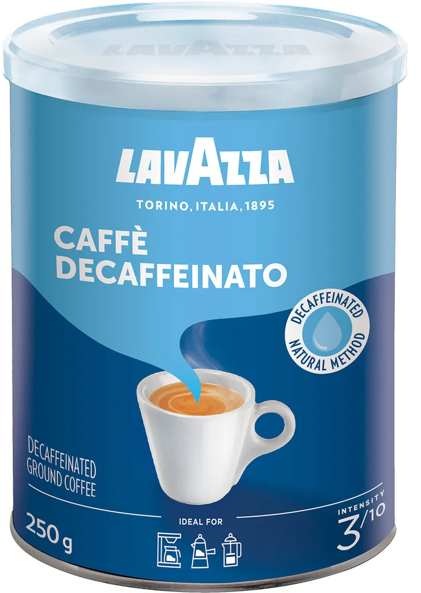 Кофе Lavazza Caffe Decaffeinato молотый , 250 г , в металлической банке#1