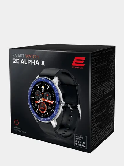 Смарт-часы 2E Alpha X 46 mm серебристый-синий#1