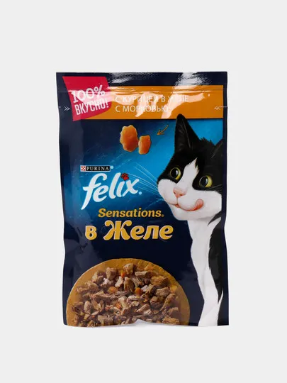 Корм для кошек Felix Sensations, говяжье желе, 85 г#1