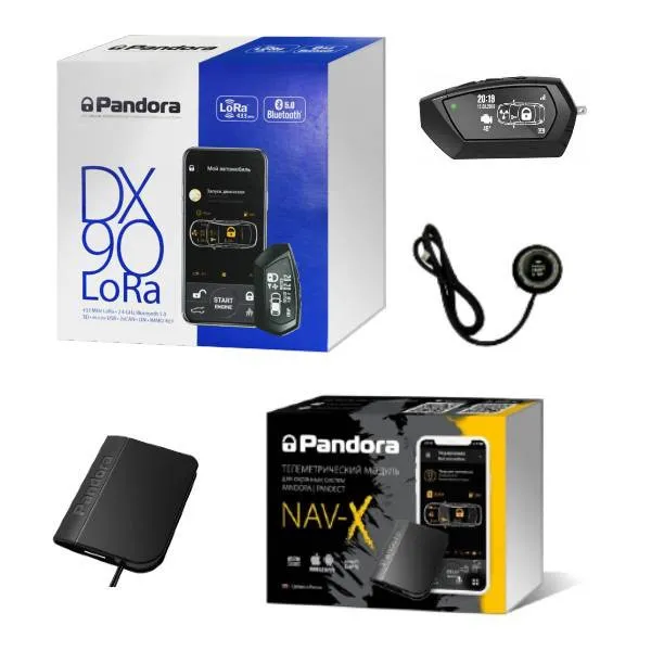 Комплект Автосигнализация Pandora DX 9x UZ + Телеметрический модуль Pandora NAV-X + Кнопка Старт/Стоп Pandora#1