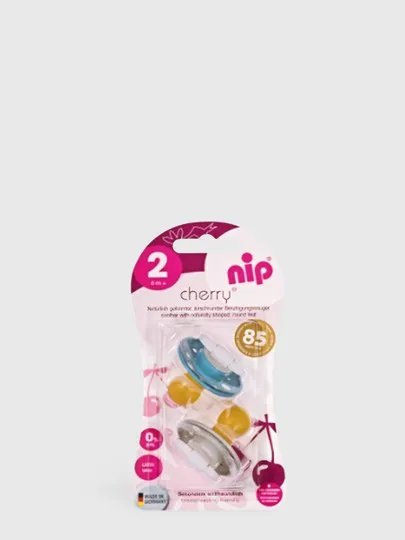 Nip Круглая соска-пустышка "Сhеггу", разноцветная, ЛАТЕКС, с 6 месяцев, размер 2#1