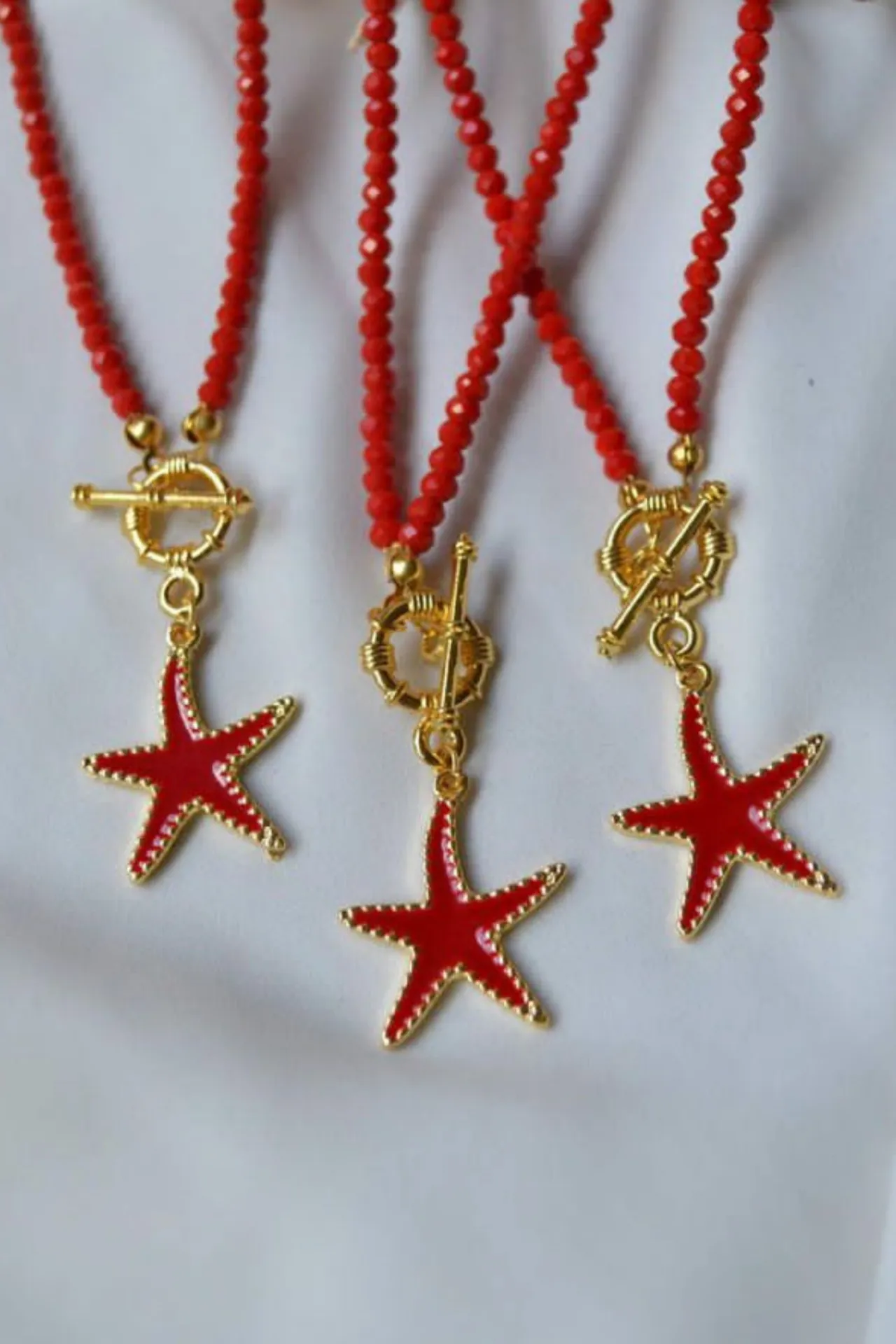 Ожерелье, модель: хрустальная красная звезда ti165 Mori#1