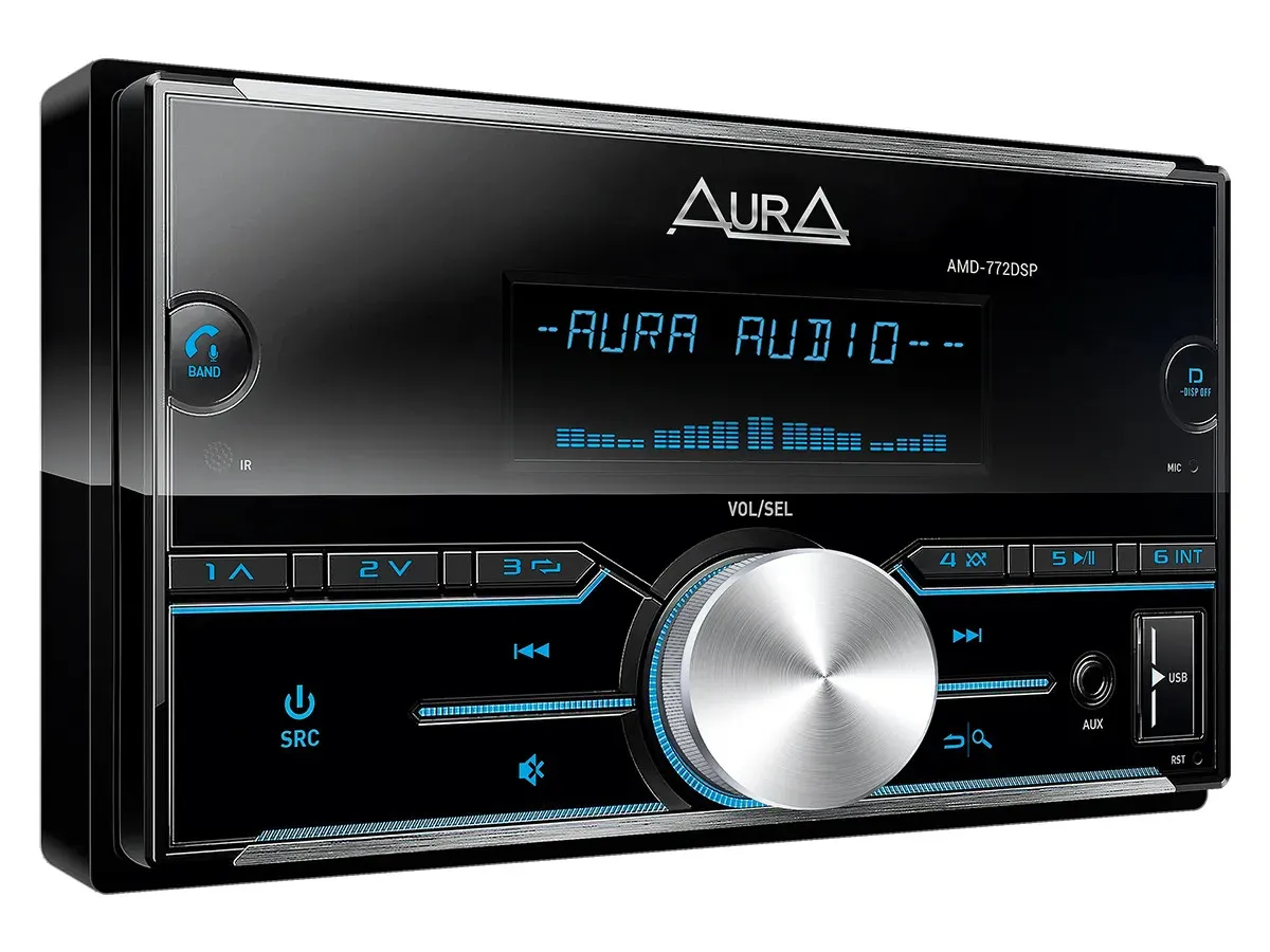 Автомагнитола AurA AMD-772 DSP Поддержка Bluetooth, Процессор DSP, Поддержка аудио-форматов FLAC, MP3, WAV, APE, AAC#1