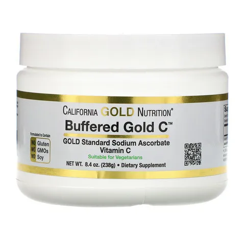 Витамин C в форме порошка, California Gold Nutrition, Buffered Gold C , аскорбат натрия, 238 г (8,4 унции)#1