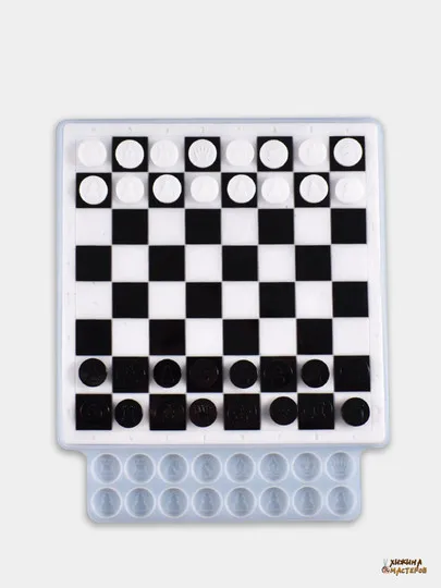 Силиконовая форма "Шахматы и шашки" для заливки эпоксидной смолой#1