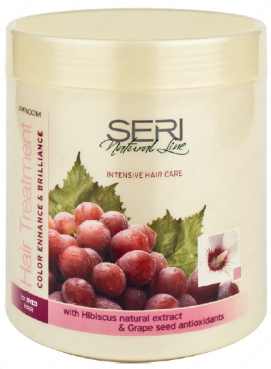 Seri Natural Line Color Enhance & Brilliance – маска с экстрактом китайской розы и антиоксидантами из семян винограда для окрашенных волос.#1
