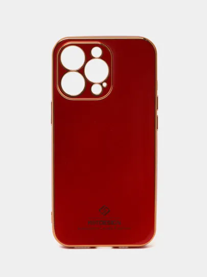 Чехол iPhone 13ProMax/13Pro/13 "Crystal" силиконовый, красный 1.5мм, с защитой камеры#1