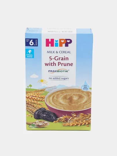 Детская молочная каша HIPP Milk & Cereal, 5-grain with Prune, 250 г#1