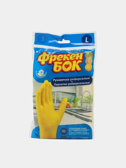 Фрекен бок перчатки латекс желт универсальные, супер чувствительные, 1шт фл/п#1