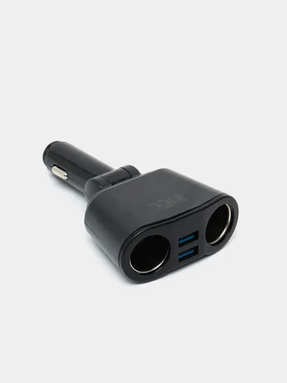 Разветвитель прикуривателя, поворотный + 2 USB, 3.1А#1