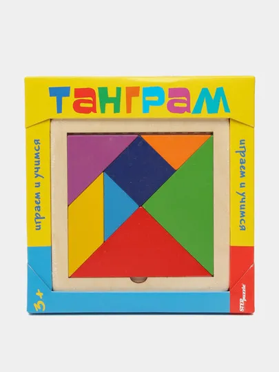 Игра-головоломка Step Puzzle Танграм, дерево, от 3-х лет, 7цветов #1