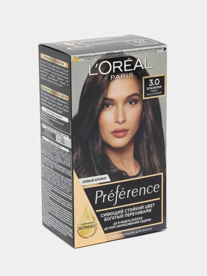 Краска для волос L'Oreal Preference, тон 3.0, бразилия, темно-каштановый#1