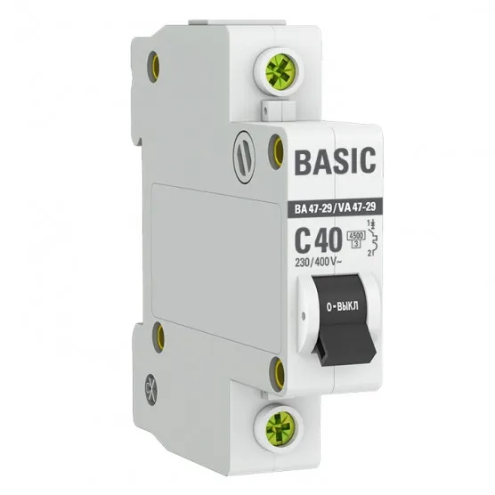 Автоматический выключатель 1P 40А (C) 4,5кА ВА 47-29 EKF Basic#1