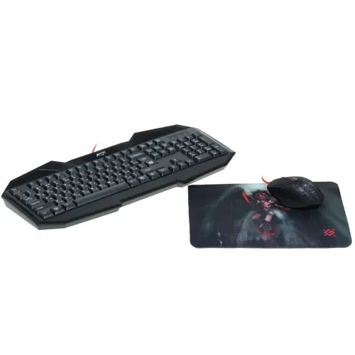 Клавиатура+мышь+коврик проводная Defender Anger MKP-019 RU черный#1