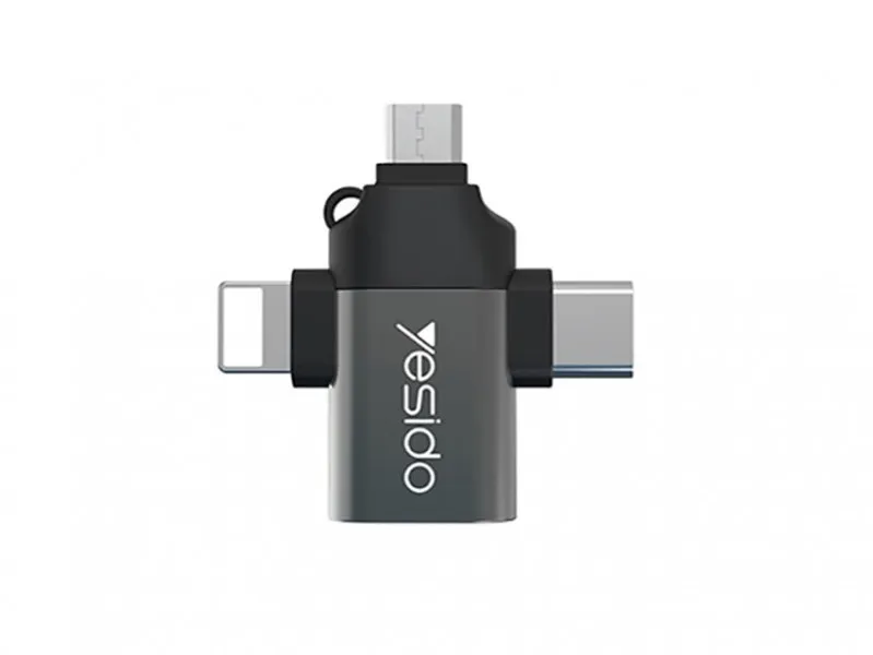 Адаптер Yesido GS15 USB 3.0 TypeC Micro USB Lightning для смартфонов планшетов#1