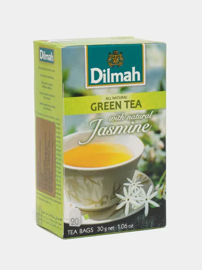 Чай зелёный Dilmah with natural jasmine, 20 пакетиков#1