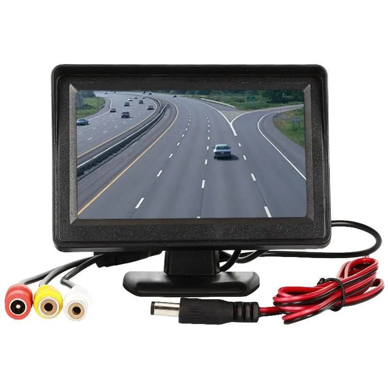 Avtomobil monitori Xavfsizlik TFT monitori LCD 4.3 ikkita orqa ko'rinish kamerasi uchun#1