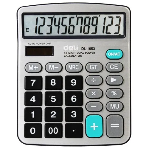 Калькулятор 12 разрядов 1653 Deli#1