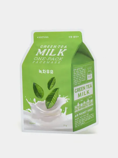 Тканевая маска с экстрактом зеленого чая.Apieu Green Tea Milk One-Pack, 1 шт#1