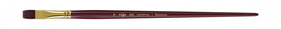 Кисть художественная, синтетика бордовая, Гамма "Вернисаж", плоская, длинная ручка №10#1