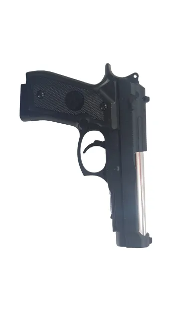 Детский пистолет Air soft Gun пневматический с глушителем металлический на пульках K-33A (цвет серый)#1