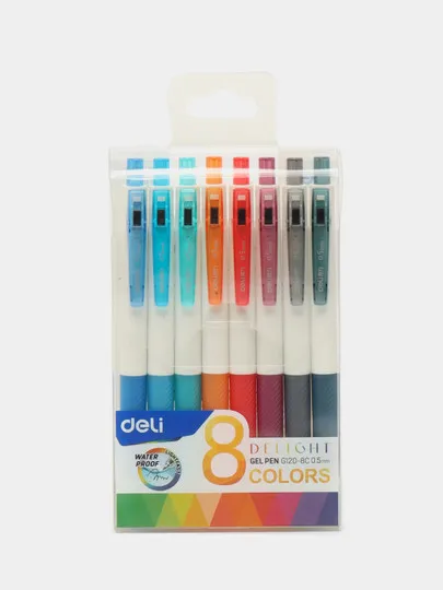 Гелевые ручки Deli G120-8C, 0.5 мм, 8 цветов#1