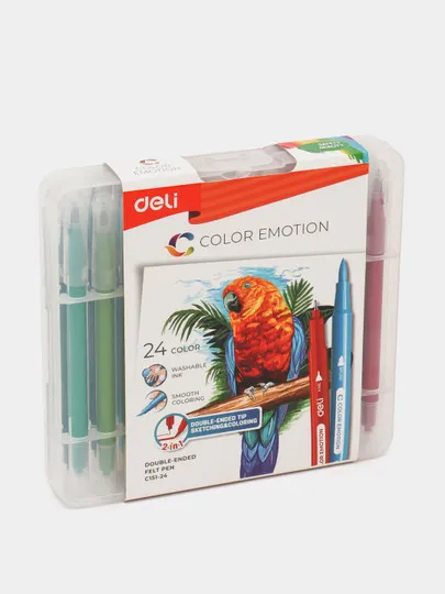 Фломастеры Deli EC151-24 Color Emotion, 24 цвета#1