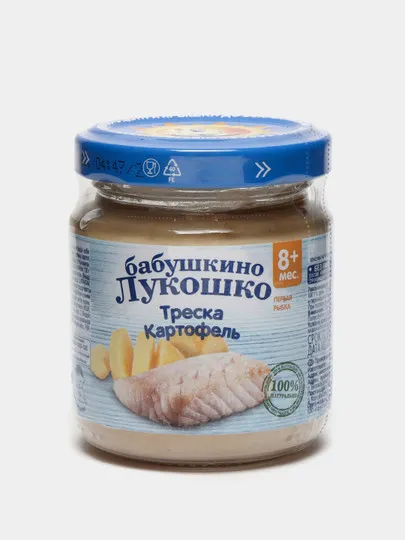 Пюре Бабушкино лукошко треска-картофель для детей с 8 месяцев 100 г#1