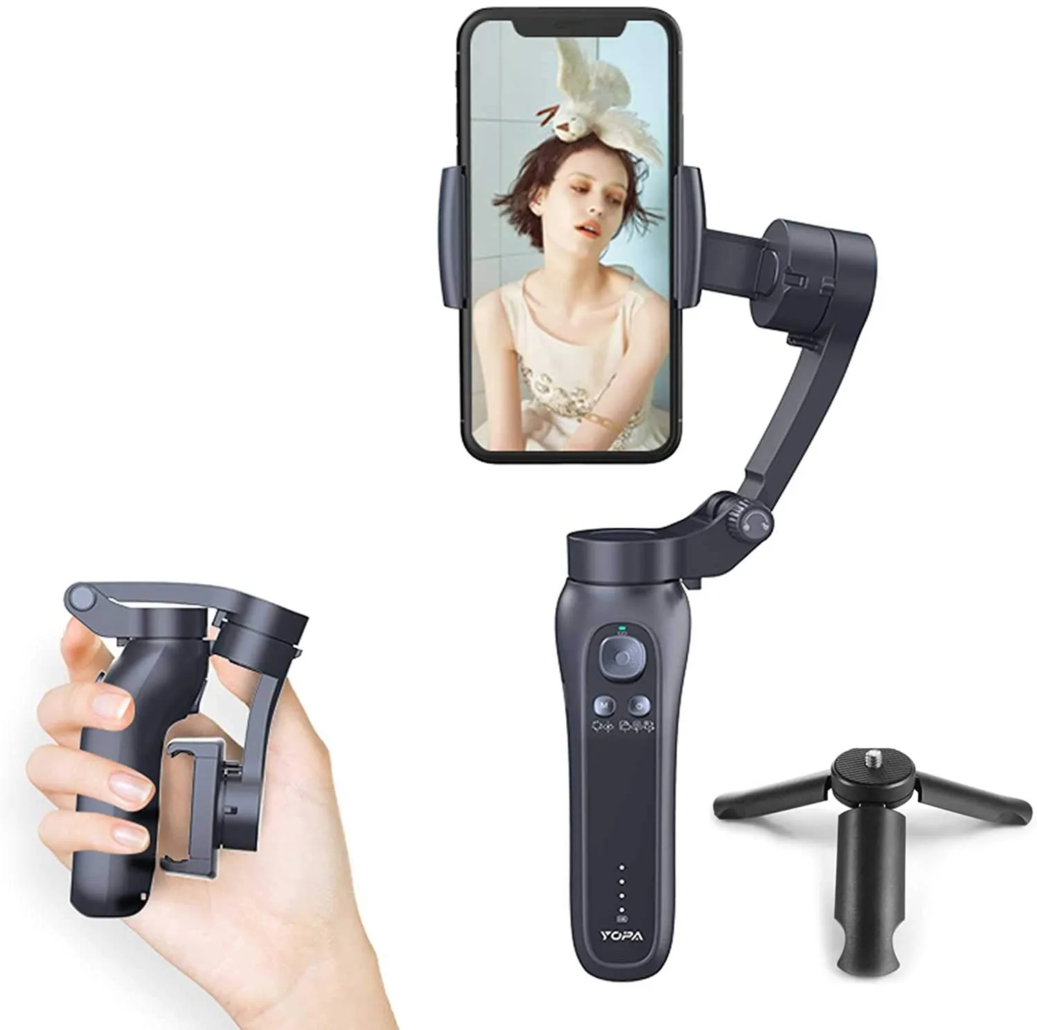 Стабилизатор EverGrow Foldable 3-axis Smartphones Gimbal Professional Video stabilizers for iPhone 11, 12 (GIMBAL-L7B-8)#1
