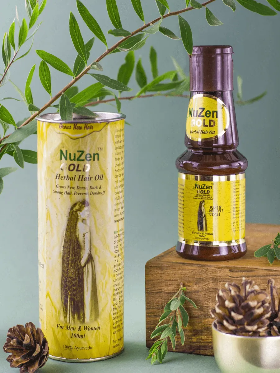 Масло 'NuZen Gold Herbal Hair Oil' для роста и восстановления волос#1
