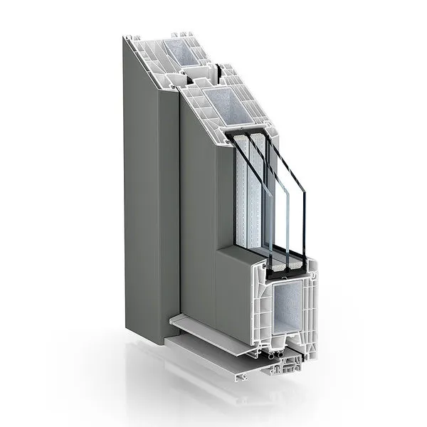 ПВХ двери. Серия 88 мм: Kömmerling 88 двери внутреннего открывания с накладками AluClip.#1