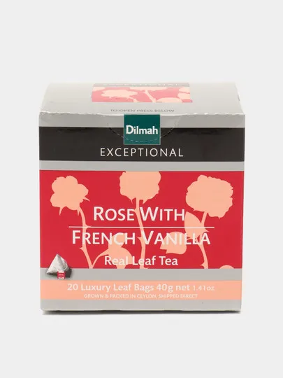 Чёрный чай Dilmah, с розой и ванилью, 20х2гр#1