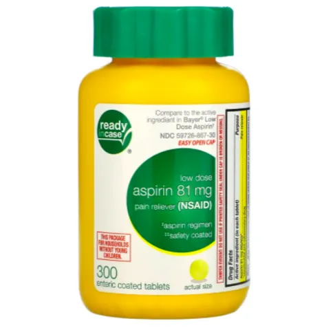 Aspirin umrini uzaytirish, past doza, 81 mg, 300 ta ichak bilan qoplangan tabletkalar#1