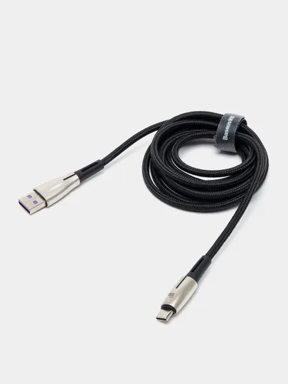 Кабель Baseus Water Drop-shaped Lamp SuperCharge Cable USB to Type-C 66W 2 м, черный#1
