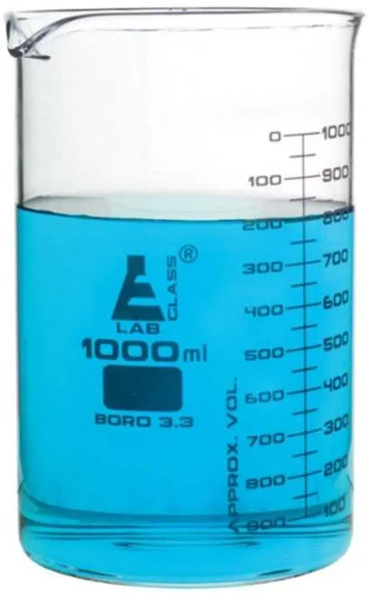 Стаканы - Стеклянные - ASTM, высокие, с носиком из боросиликатного стекла, градуированные, 1000 мл#1